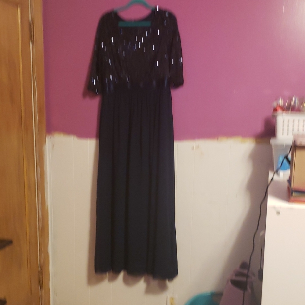 Elegant Black Sequin Evening Gown